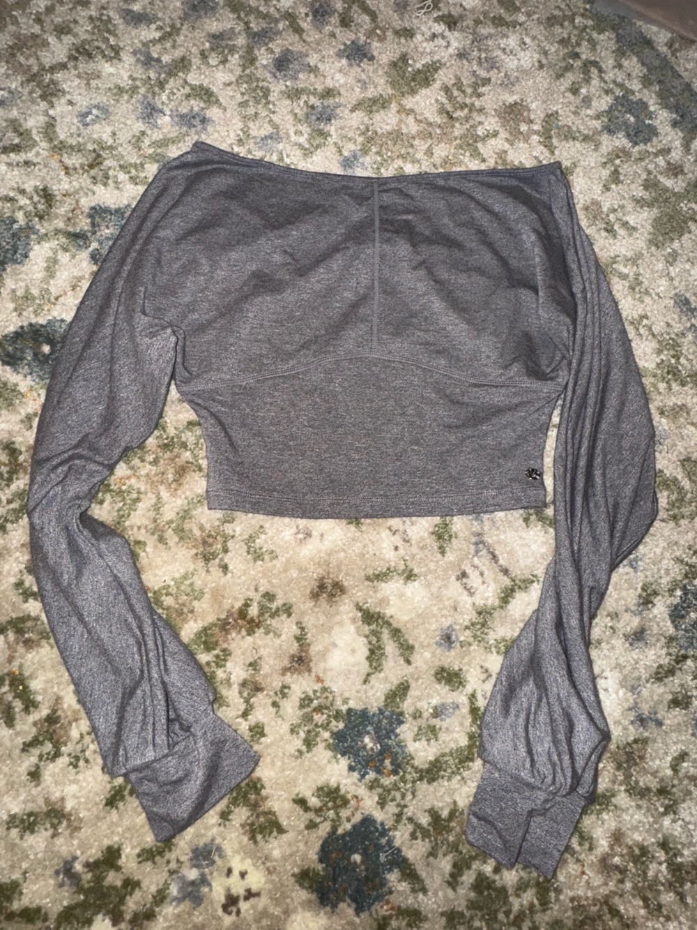 BuffBunny Gray Off-Shoulder Crop Top